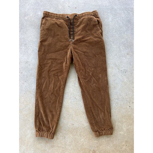 American Eagle Mens Next Level Flex Corduroy Jogger Pants L Brown A4 - Picture 1 of 5